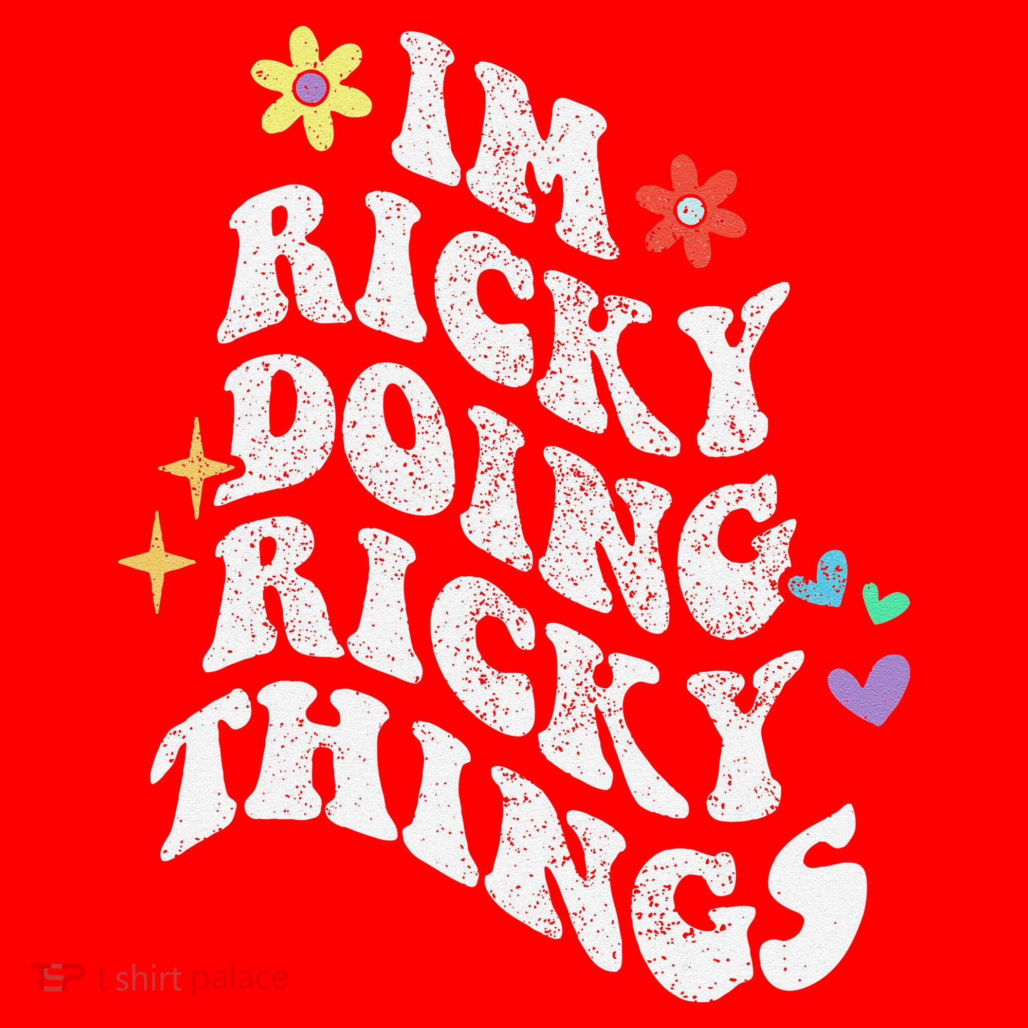 Retro Groovy Im Ricky Doing Ricky Things Funny MotherS Day Santa Hat