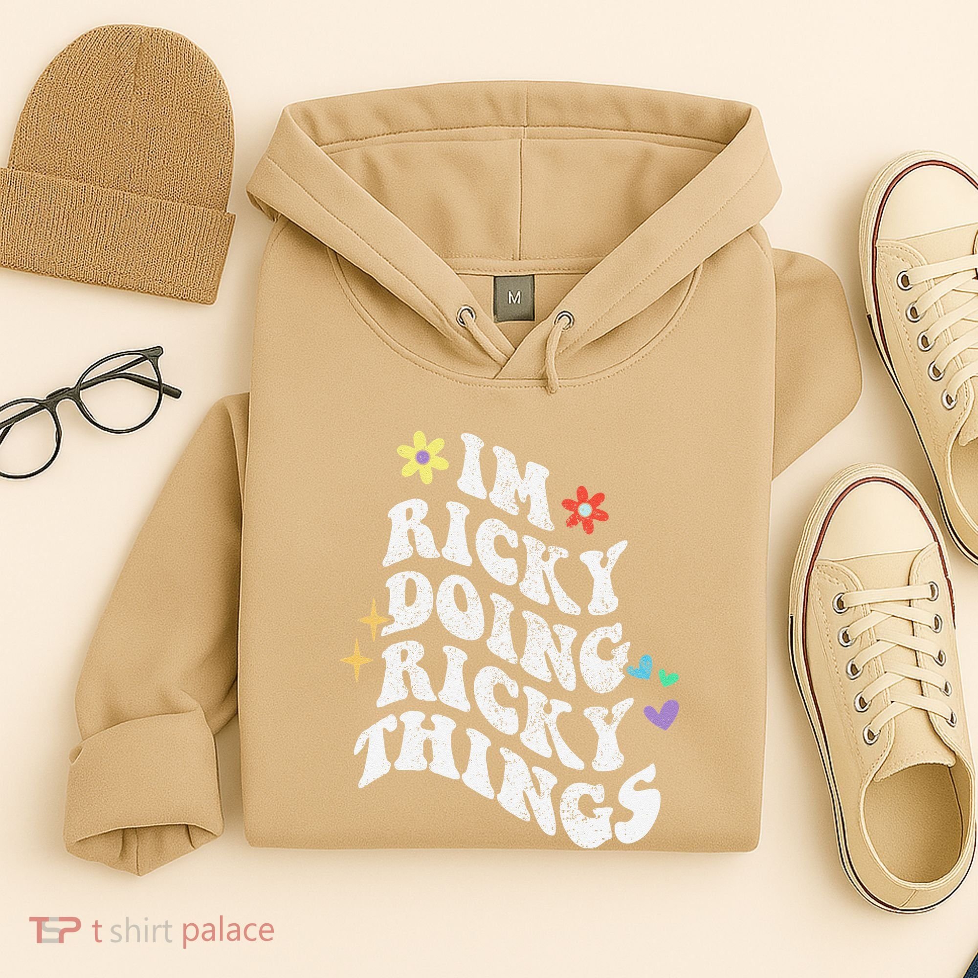 Retro Groovy Im Ricky Doing Ricky Things Funny MotherS Day Hoodie