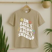 Retro Groovy Im Ricky Doing Ricky Things Funny MotherS Day T-Shirt thumb 2