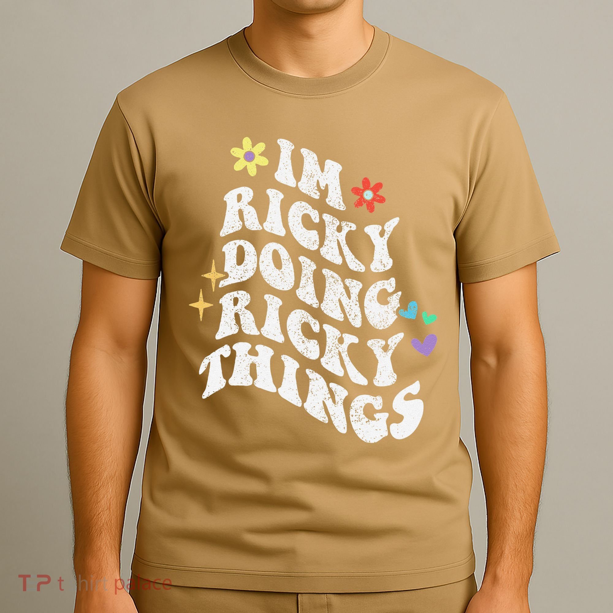 Retro Groovy Im Ricky Doing Ricky Things Funny MotherS Day T-Shirt