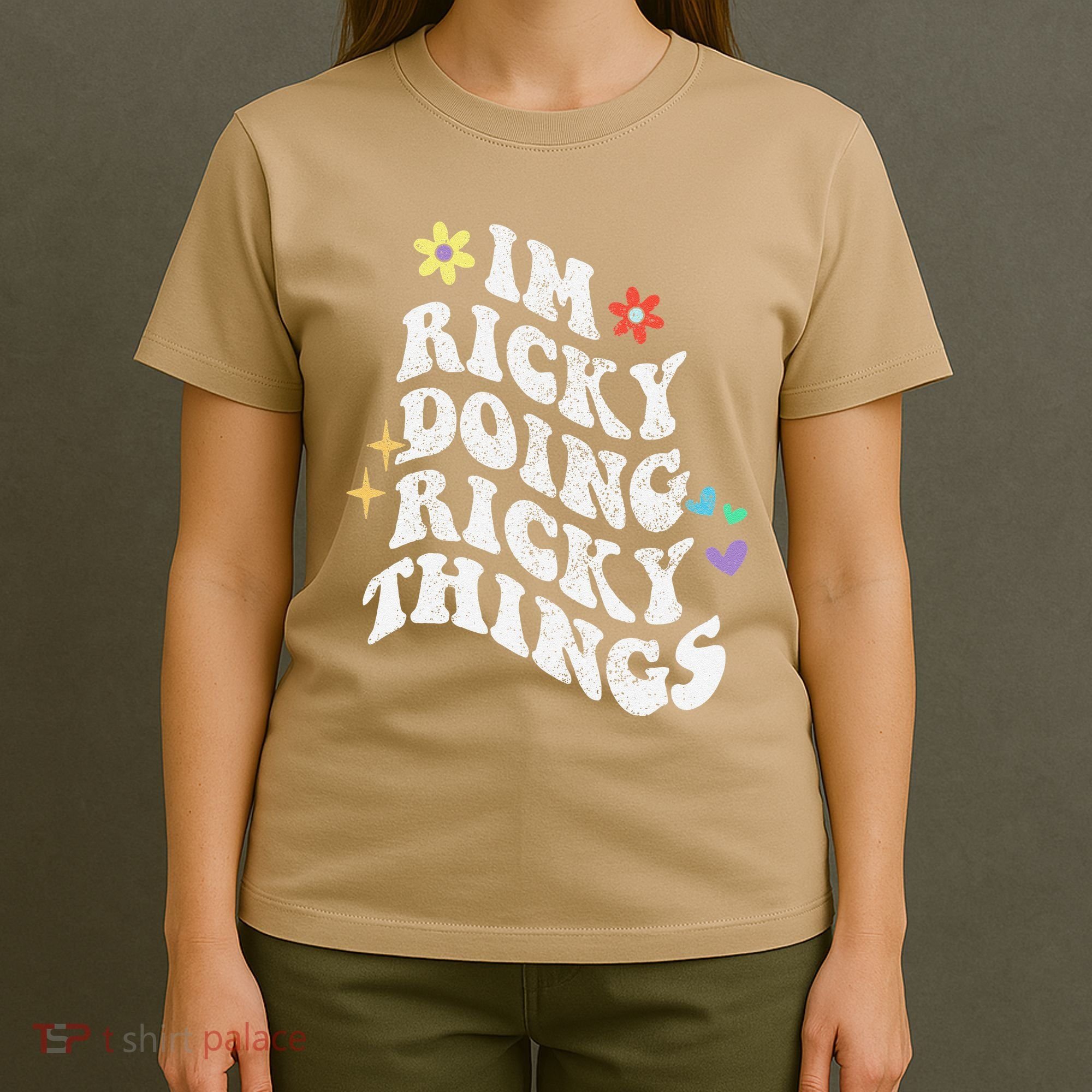 Retro Groovy Im Ricky Doing Ricky Things Funny MotherS Day T-Shirt