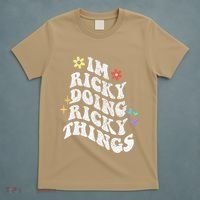 Retro Groovy Im Ricky Doing Ricky Things Funny MotherS Day T-Shirt thumb 5