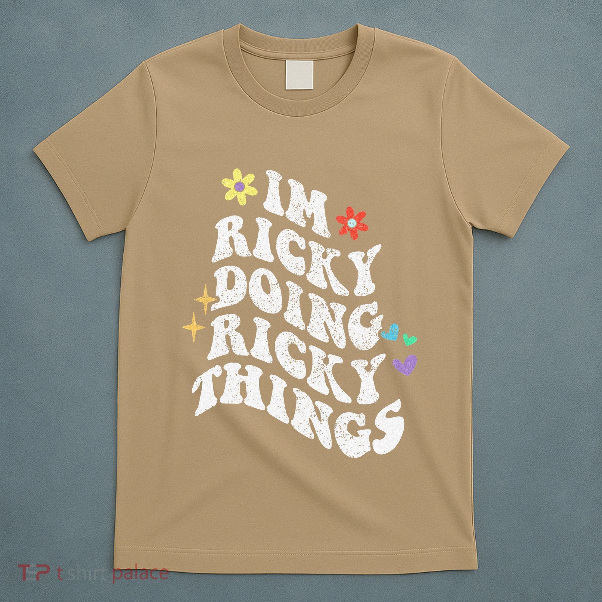 Retro Groovy Im Ricky Doing Ricky Things Funny MotherS Day T-Shirt