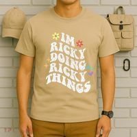 Retro Groovy Im Ricky Doing Ricky Things Funny MotherS Day T-Shirt thumb 6