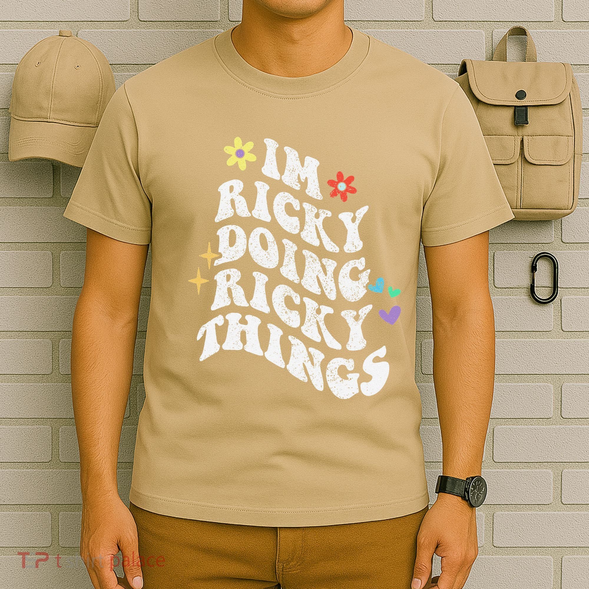 Retro Groovy Im Ricky Doing Ricky Things Funny MotherS Day T-Shirt