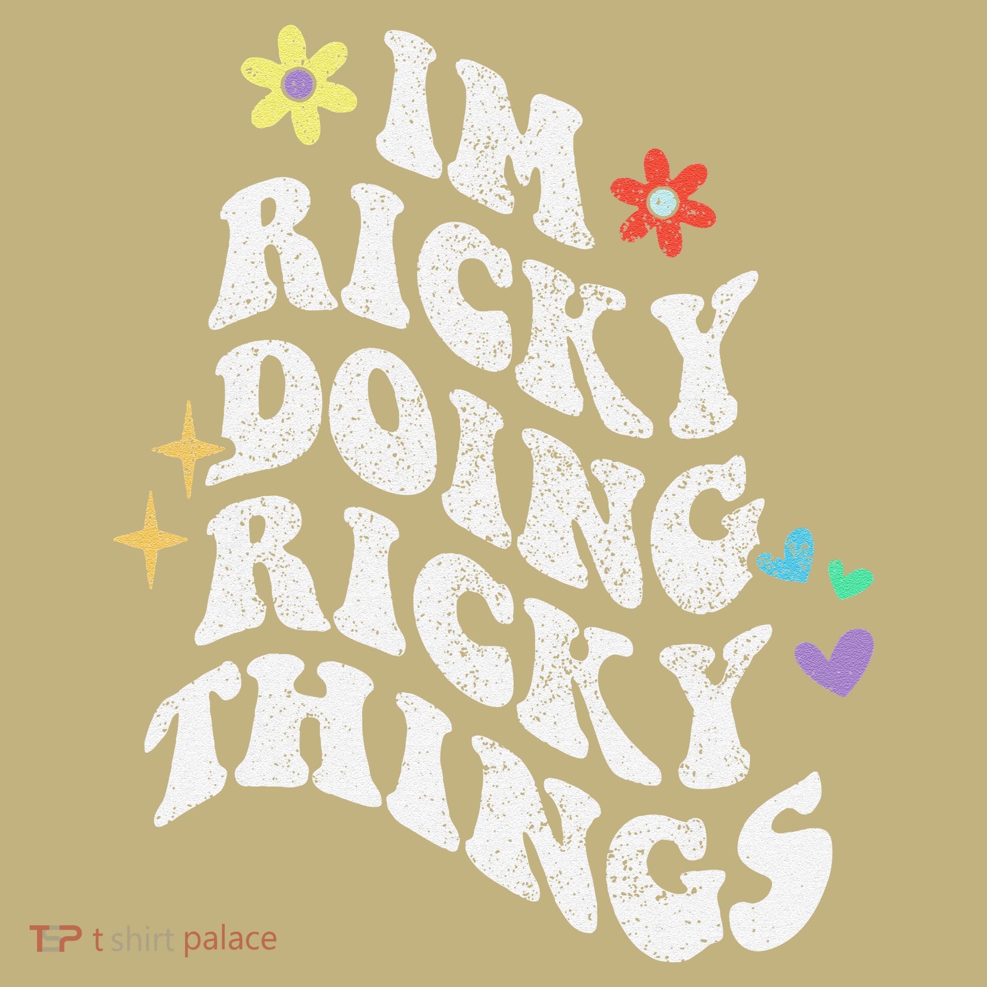 Retro Groovy Im Ricky Doing Ricky Things Funny MotherS Day T-Shirt