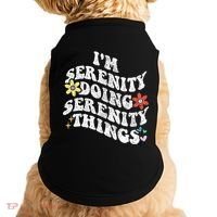 Retro Groovy Im Serenity Doing Serenity Things Funny Doggie Tank thumb 0