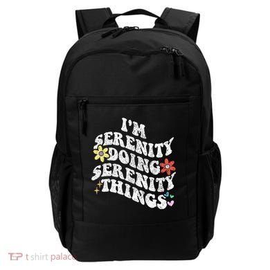 Retro Groovy Im Serenity Doing Serenity Things Funny Backpack