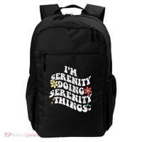 Retro Groovy Im Serenity Doing Serenity Things Funny Backpack thumb 0