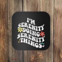 Retro Groovy Im Serenity Doing Serenity Things Funny Coaster thumb 0