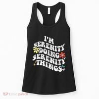 Retro Groovy Im Serenity Doing Serenity Things Funny Women's Tank Top thumb 0