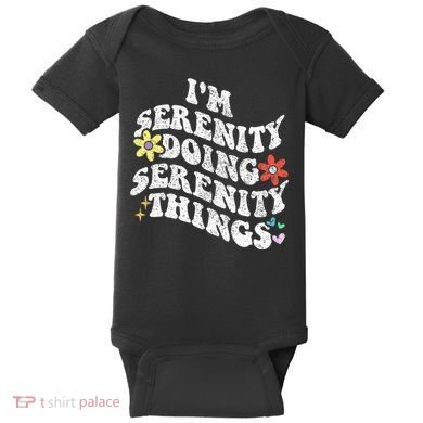 Retro Groovy Im Serenity Doing Serenity Things Funny Baby Bodysuit