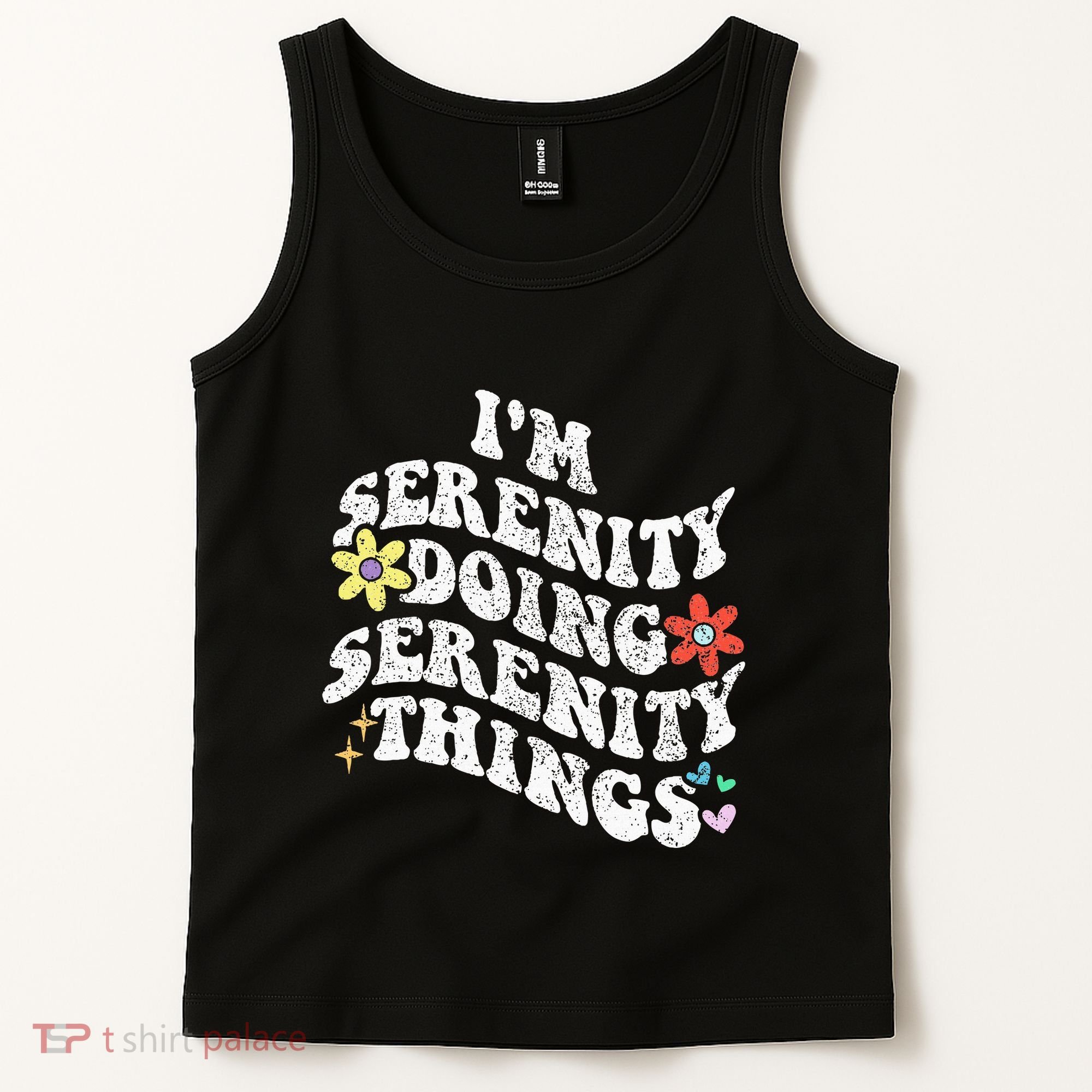 Retro Groovy Im Serenity Doing Serenity Things Funny Tank Top