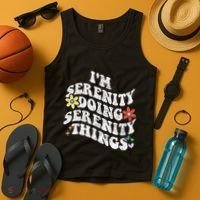 Retro Groovy Im Serenity Doing Serenity Things Funny Tank Top thumb 4