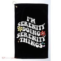 Retro Groovy Im Serenity Doing Serenity Things Funny Golf Towel thumb 0