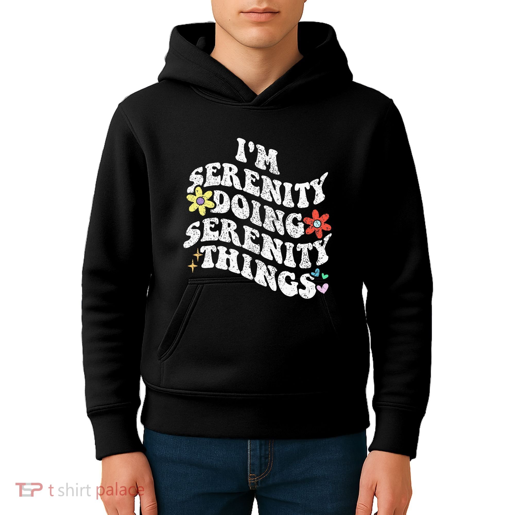Retro Groovy Im Serenity Doing Serenity Things Funny Kids Hoodie