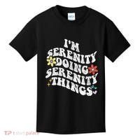 Retro Groovy Im Serenity Doing Serenity Things Funny Kids T-Shirt thumb 0