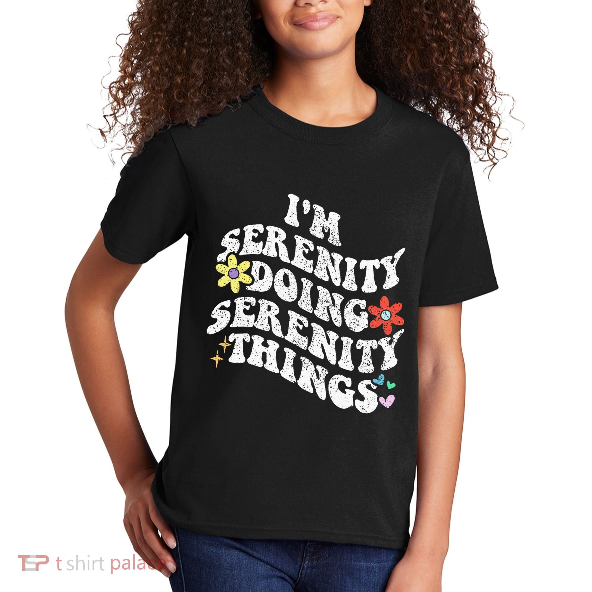 Retro Groovy Im Serenity Doing Serenity Things Funny Kids T-Shirt