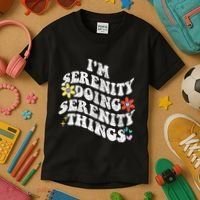 Retro Groovy Im Serenity Doing Serenity Things Funny Kids T-Shirt thumb 3