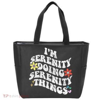 Retro Groovy Im Serenity Doing Serenity Things Funny Tote Bag