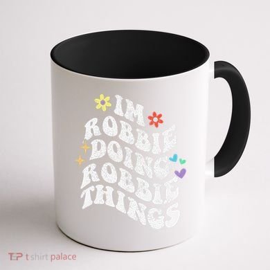 Retro Groovy Im Robbie Doing Robbie Things Funny MotherS Coffee Mug back