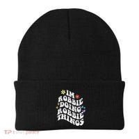 Retro Groovy Im Robbie Doing Robbie Things Funny MotherS Beanie thumb 0