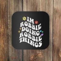 Retro Groovy Im Robbie Doing Robbie Things Funny MotherS Coaster thumb 0