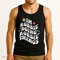 Retro Groovy Im Robbie Doing Robbie Things Funny MotherS Tank Top thumb 3