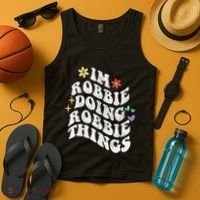 Retro Groovy Im Robbie Doing Robbie Things Funny MotherS Tank Top thumb 4
