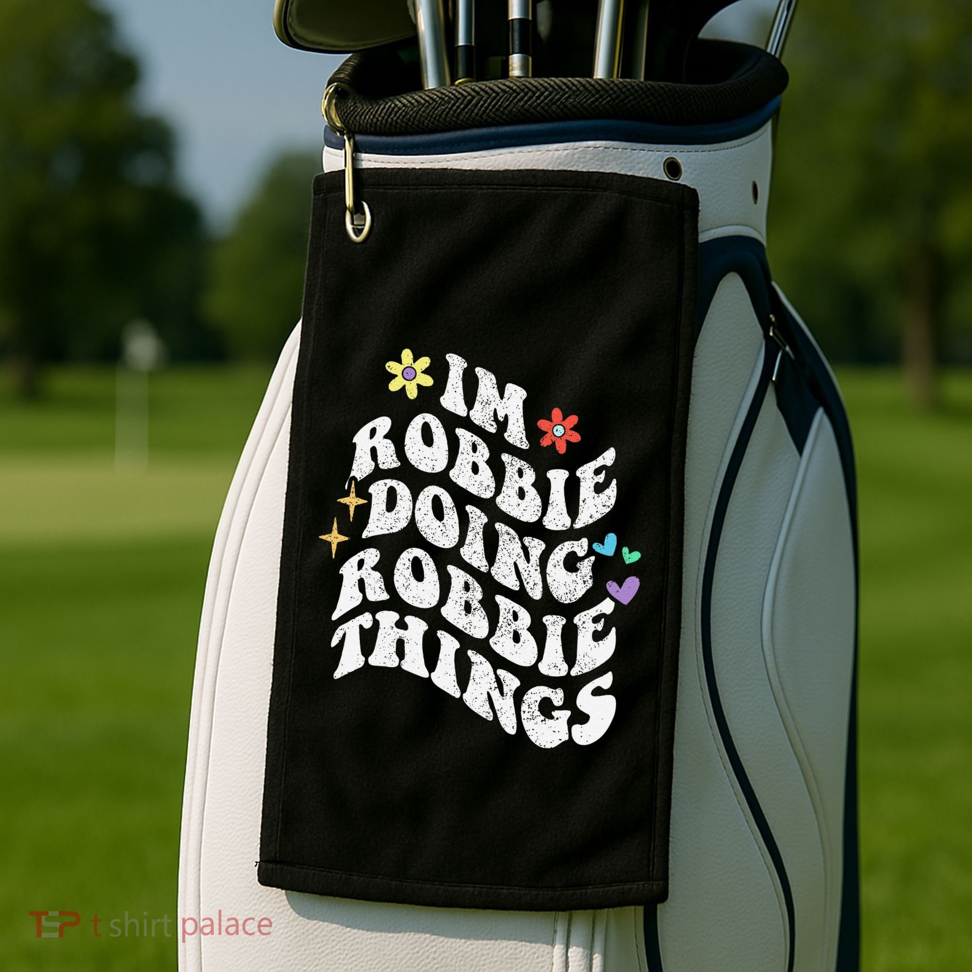 Retro Groovy Im Robbie Doing Robbie Things Funny MotherS Golf Towel