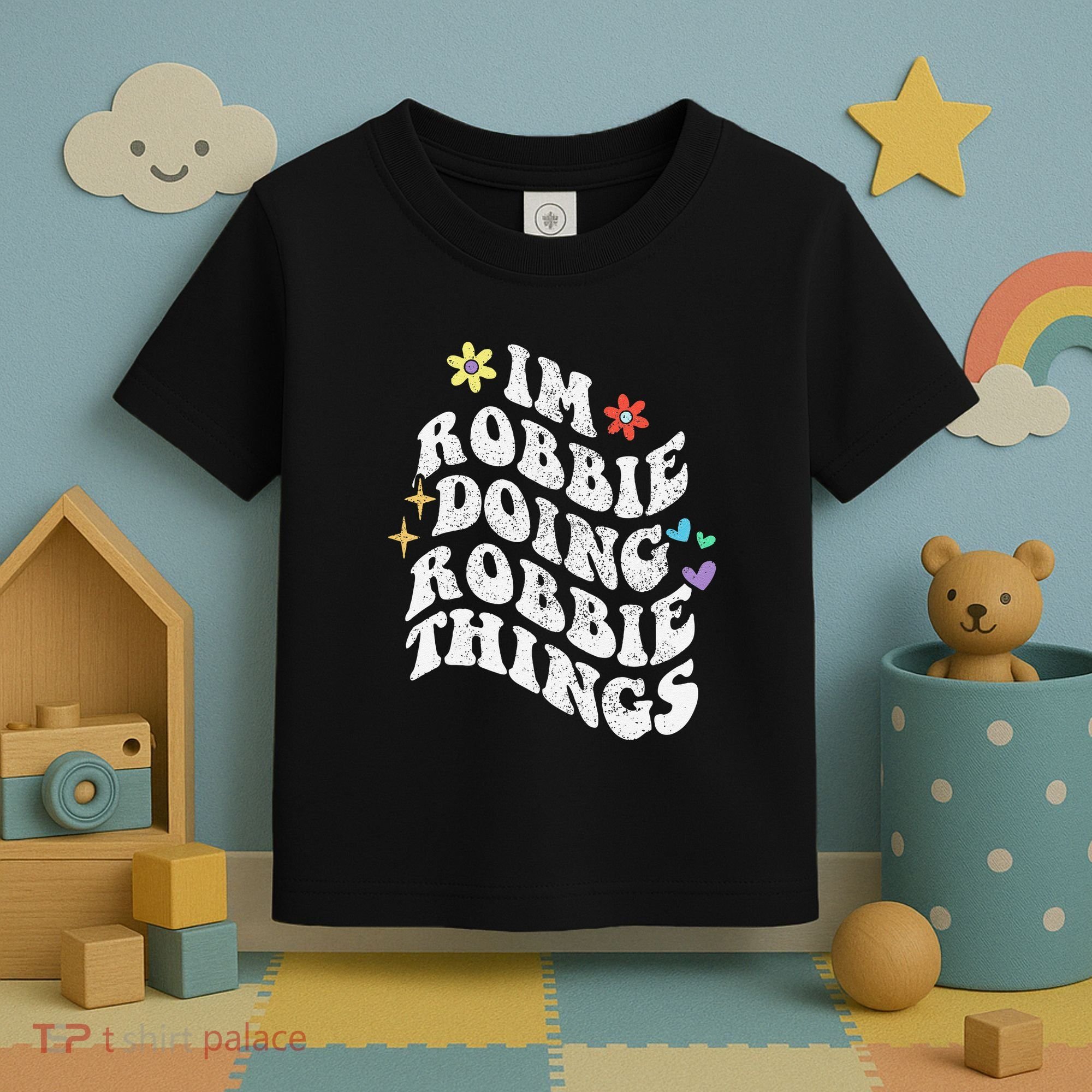 Retro Groovy Im Robbie Doing Robbie Things Funny MotherS Toddler T-Shirt