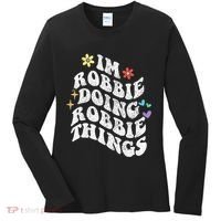 Retro Groovy Im Robbie Doing Robbie Things Funny MotherS Women's Long Sleeve Shirt thumb 0