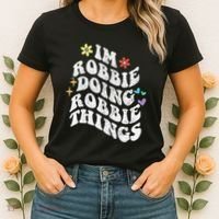 Retro Groovy Im Robbie Doing Robbie Things Funny MotherS Women's T-Shirt thumb 2