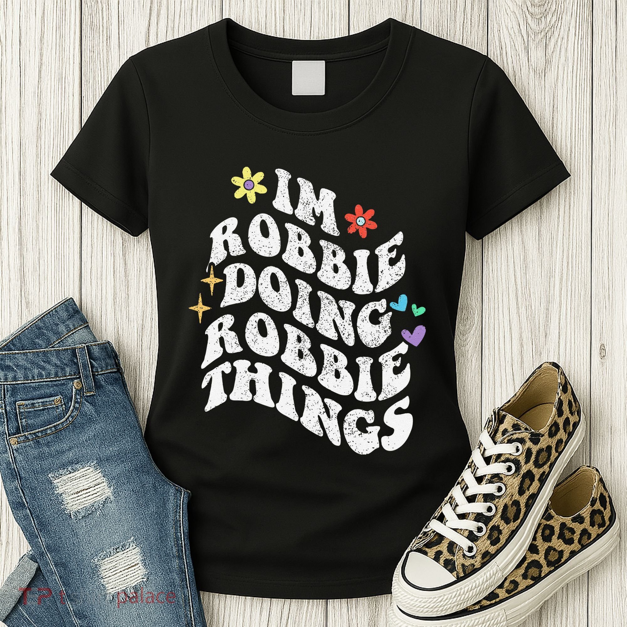 Retro Groovy Im Robbie Doing Robbie Things Funny MotherS Women's T-Shirt