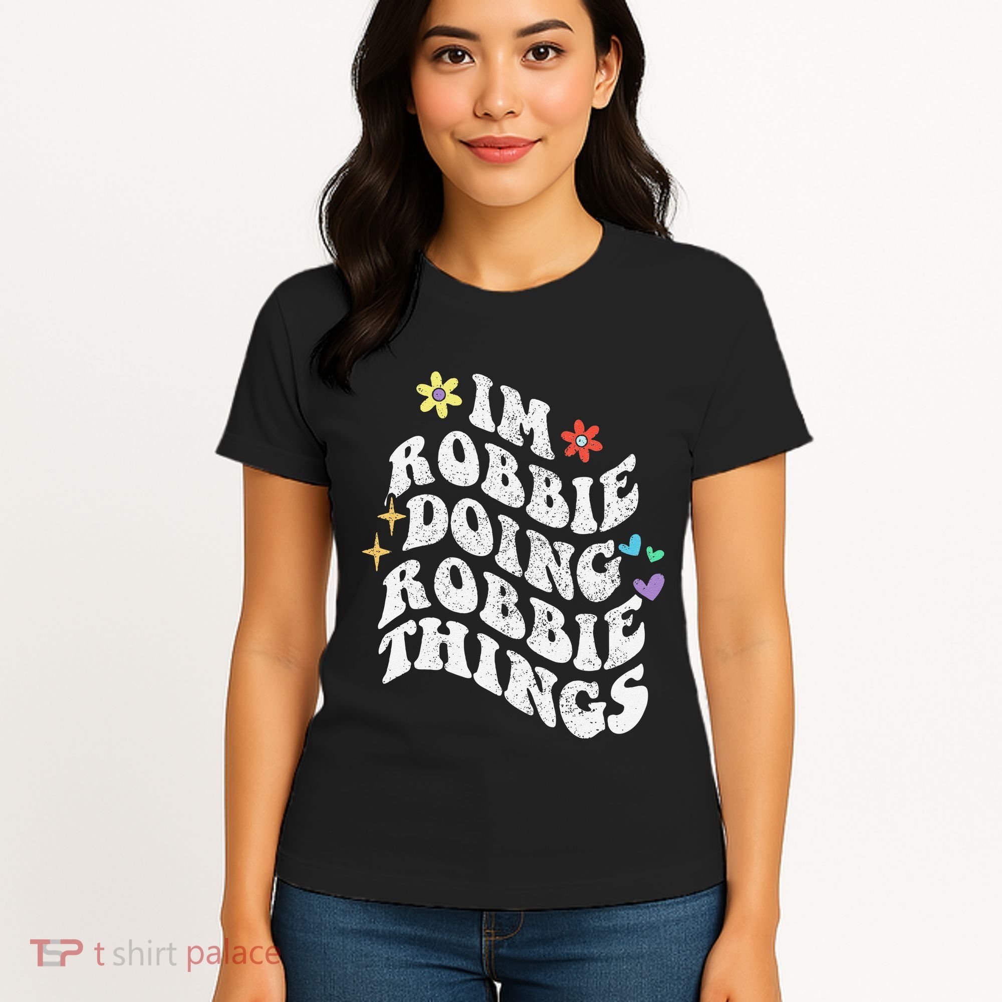 Retro Groovy Im Robbie Doing Robbie Things Funny MotherS Women's T-Shirt