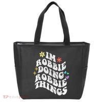 Retro Groovy Im Robbie Doing Robbie Things Funny MotherS Tote Bag thumb 0