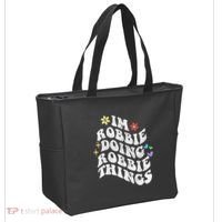 Retro Groovy Im Robbie Doing Robbie Things Funny MotherS Tote Bag thumb 2