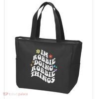 Retro Groovy Im Robbie Doing Robbie Things Funny MotherS Tote Bag thumb 3