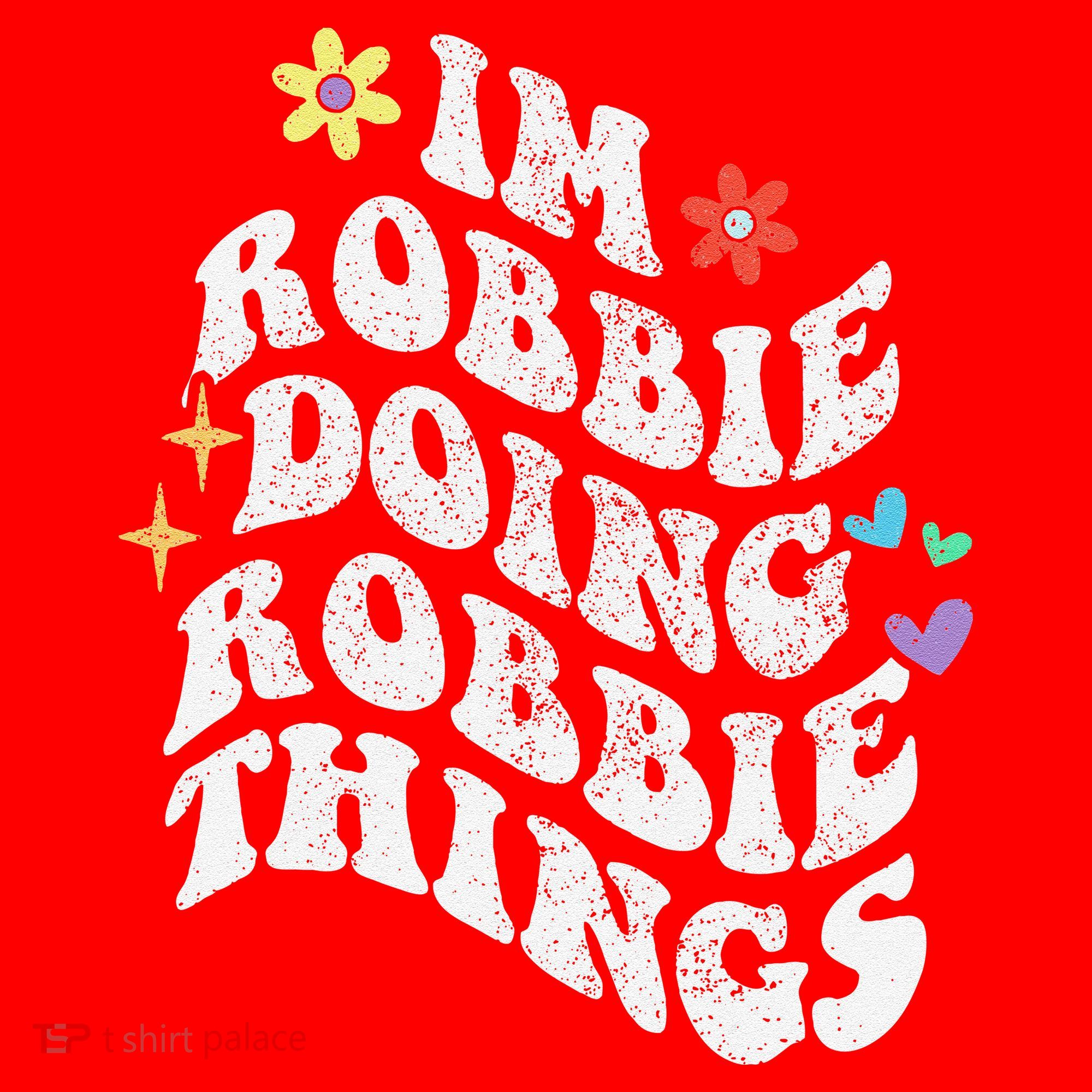 Retro Groovy Im Robbie Doing Robbie Things Funny MotherS Santa Hat
