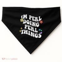 Retro Groovy Im Perl Doing Perl Things Funny MotherS Day USA-Made Doggie Bandana thumb 0