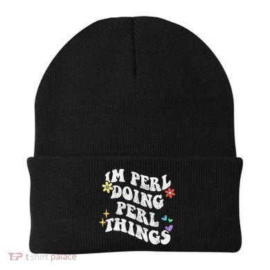 Retro Groovy Im Perl Doing Perl Things Funny MotherS Day Beanie