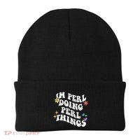 Retro Groovy Im Perl Doing Perl Things Funny MotherS Day Beanie thumb 0