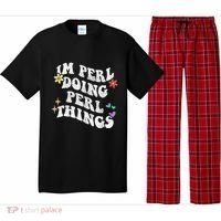 Retro Groovy Im Perl Doing Perl Things Funny MotherS Day Pajama Set thumb 0