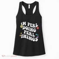 Retro Groovy Im Perl Doing Perl Things Funny MotherS Day Women's Tank Top thumb 0