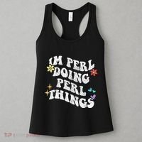 Retro Groovy Im Perl Doing Perl Things Funny MotherS Day Women's Tank Top thumb 3