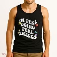 Retro Groovy Im Perl Doing Perl Things Funny MotherS Day Tank Top thumb 3
