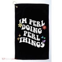 Retro Groovy Im Perl Doing Perl Things Funny MotherS Day Golf Towel thumb 0