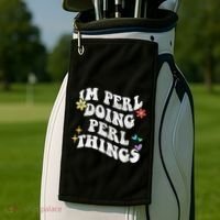 Retro Groovy Im Perl Doing Perl Things Funny MotherS Day Golf Towel thumb 2