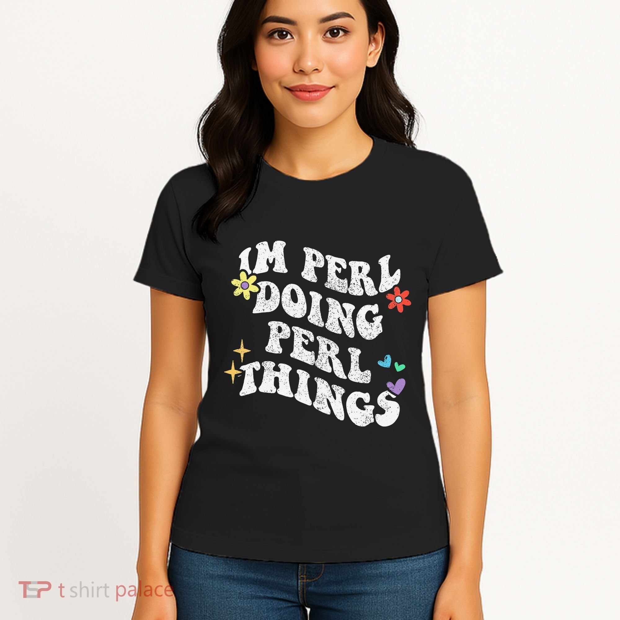 Retro Groovy Im Perl Doing Perl Things Funny MotherS Day Women's T-Shirt