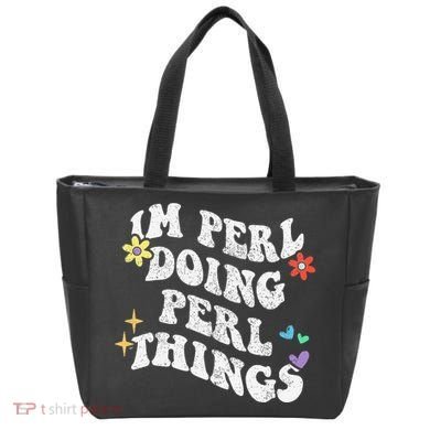 Retro Groovy Im Perl Doing Perl Things Funny MotherS Day Tote Bag